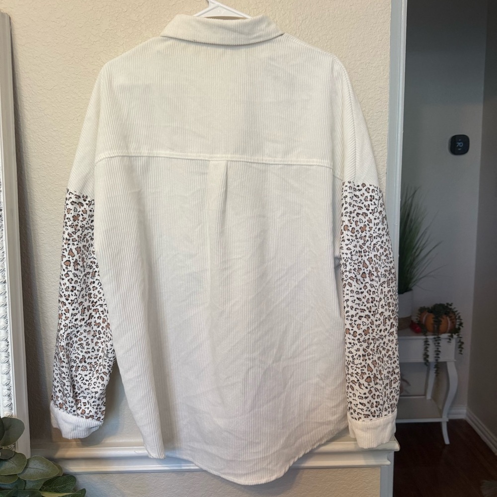 XL shein Leopard Print Button Down Jacket - Picture 12 of 14